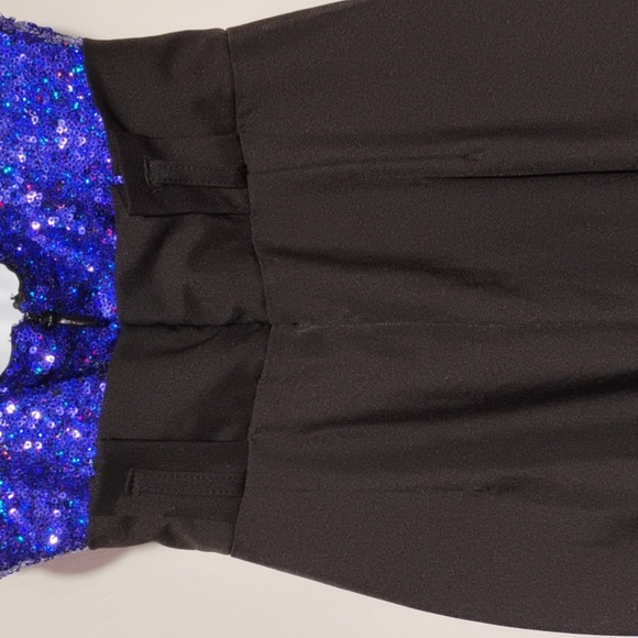 Shop 17 Black & blue sequin Hi  Waist  jumpsuit - Picture 9 of 13